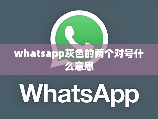 whatsapp灰色的两个对号什么意思