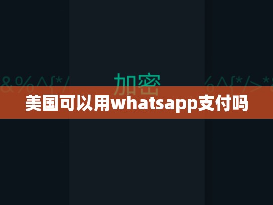 美国可以用whatsapp支付吗