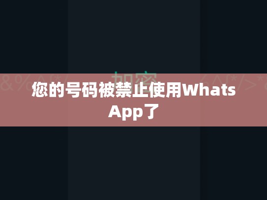 您的号码被禁止使用WhatsApp了