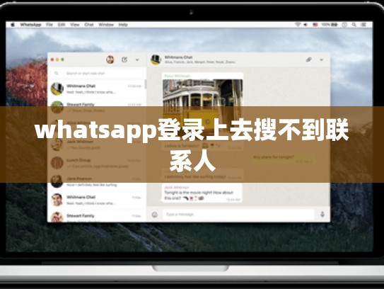 whatsapp登录上去搜不到联系人