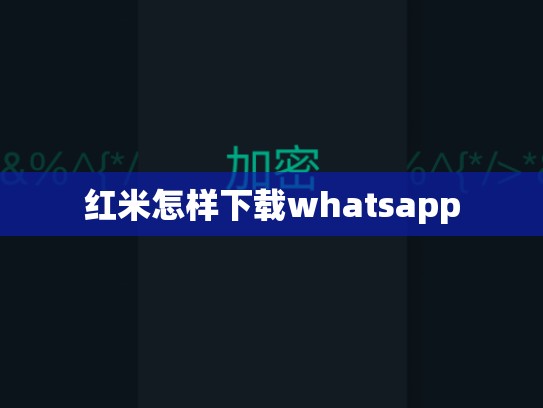 红米怎样下载whatsapp