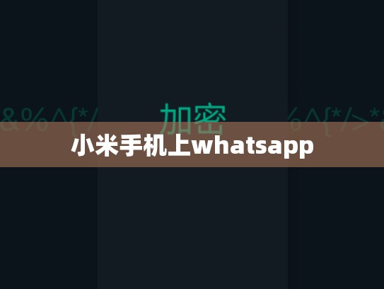 小米手机上whatsapp