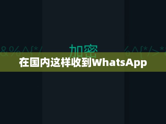 在国内这样收到WhatsApp