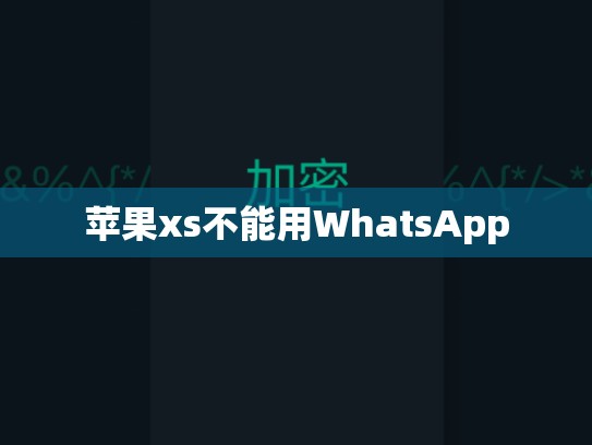 苹果xs不能用WhatsApp
