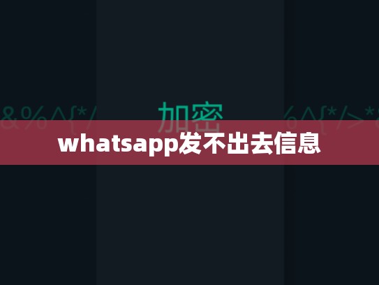 whatsapp发不出去信息