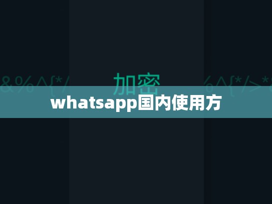 whatsapp国内使用方