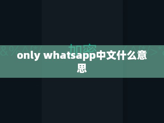 only whatsapp中文什么意思