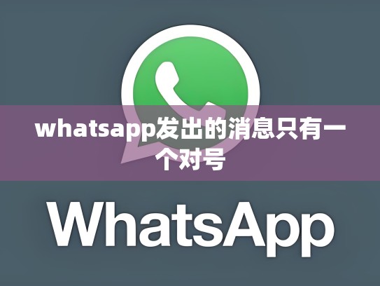 whatsapp发出的消息只有一个对号