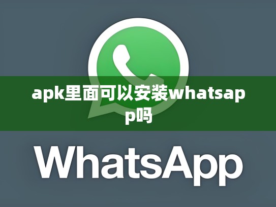 apk里面可以安装whatsapp吗