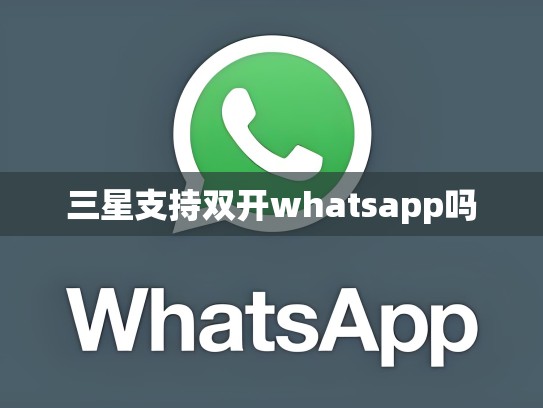 三星支持双开whatsapp吗
