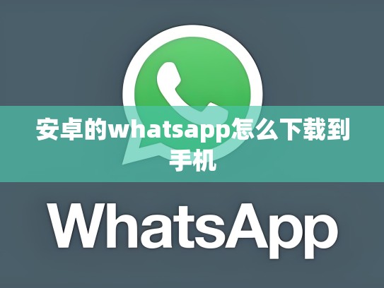 安卓的whatsapp怎么下载到手机