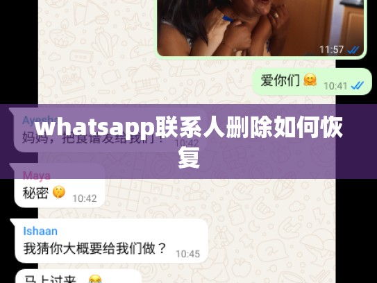 whatsapp联系人删除如何恢复