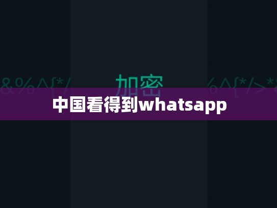 中国看得到whatsapp