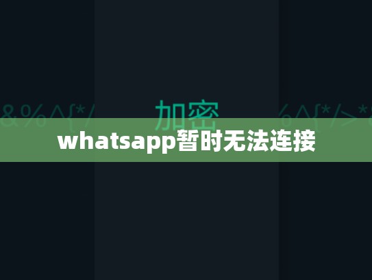 whatsapp暂时无法连接