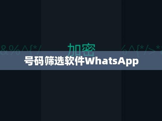 号码筛选软件WhatsApp