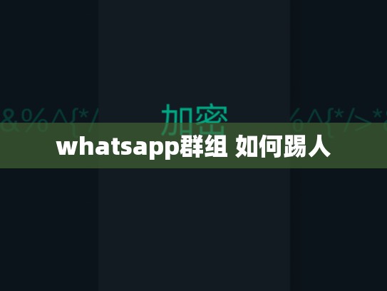 whatsapp群组 如何踢人