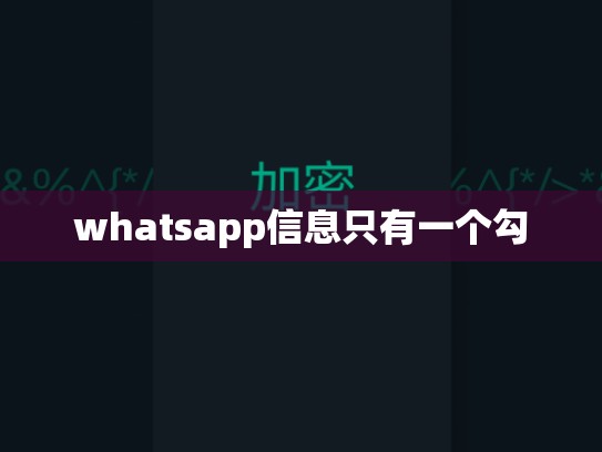 whatsapp信息只有一个勾