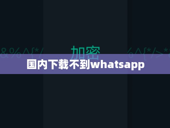 国内下载不到whatsapp