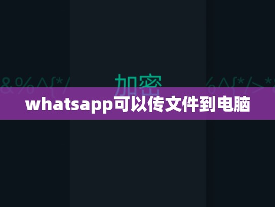 whatsapp可以传文件到电脑