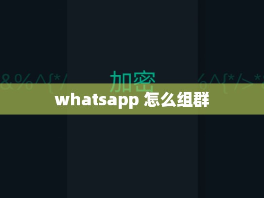 whatsapp 怎么组群