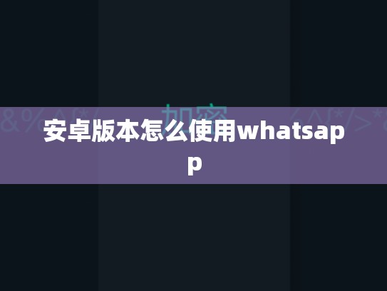 安卓版本怎么使用whatsapp