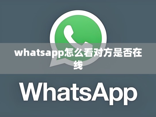 whatsapp怎么看对方是否在线