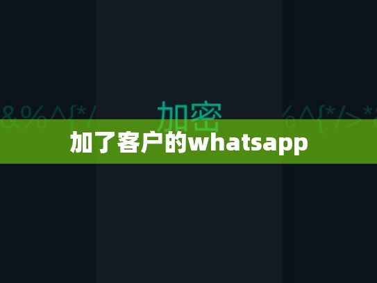 加了客户的whatsapp