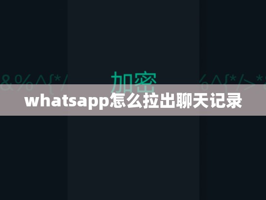 whatsapp怎么拉出聊天记录