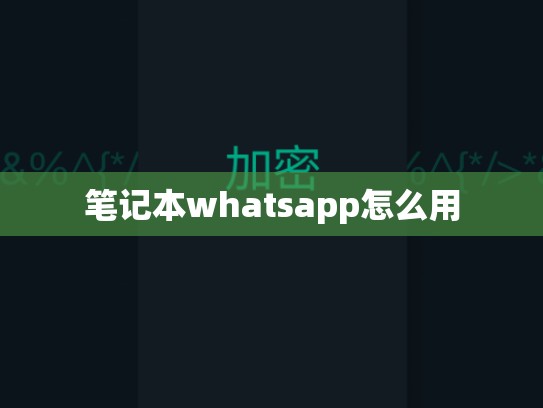 笔记本whatsapp怎么用