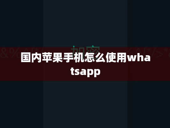 国内苹果手机怎么使用whatsapp