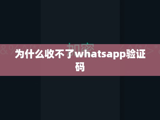 为什么收不了whatsapp验证码