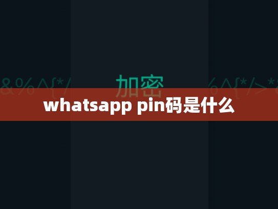 whatsapp pin码是什么