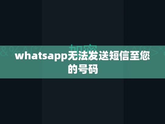 whatsapp无法发送短信至您的号码