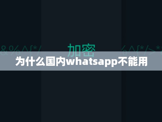 为什么国内whatsapp不能用