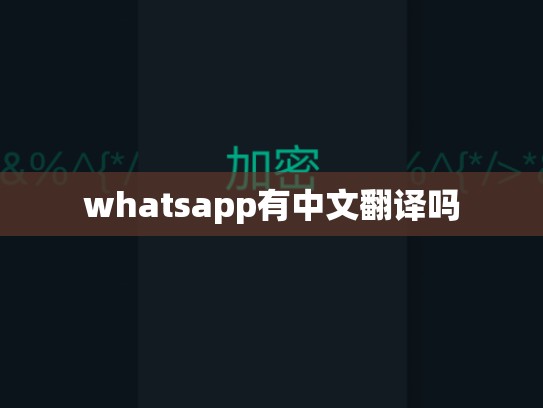 whatsapp有中文翻译吗