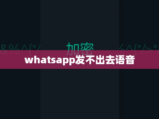 whatsapp发不出去语音