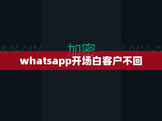 whatsapp开场白客户不回