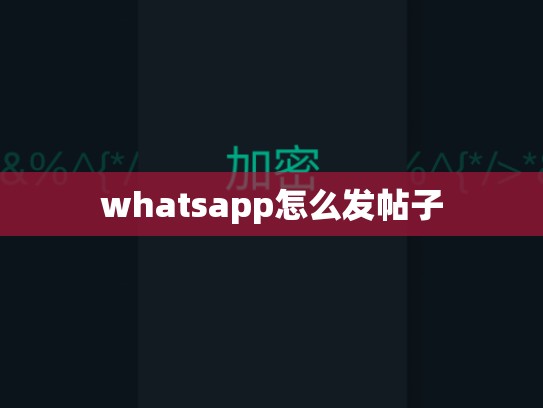 whatsapp怎么发帖子