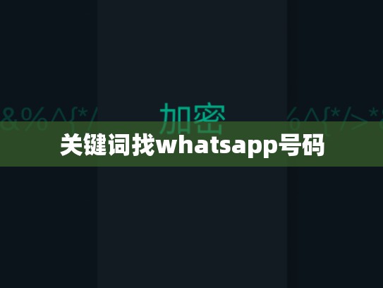 关键词找whatsapp号码