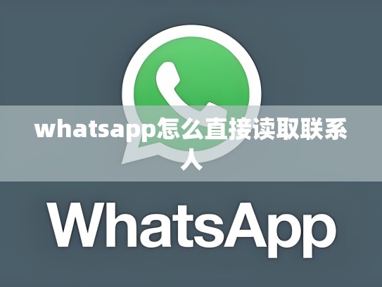whatsapp怎么直接读取联系人