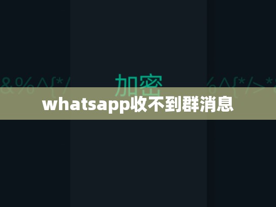 whatsapp收不到群消息