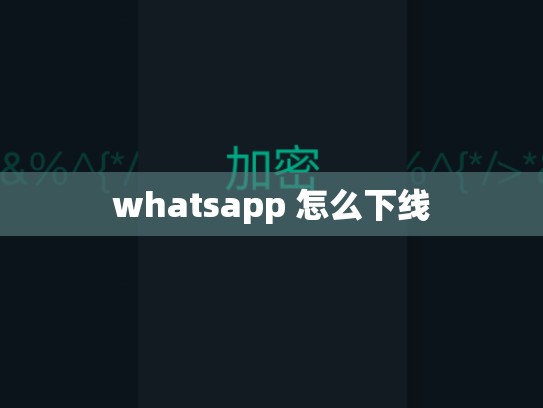 whatsapp 怎么下线