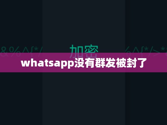 whatsapp没有群发被封了