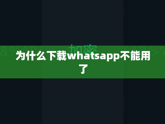 为什么下载whatsapp不能用了