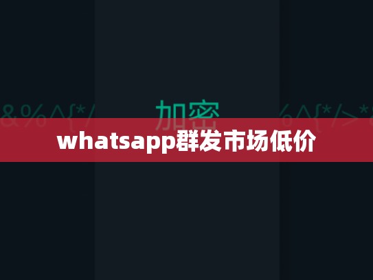 whatsapp群发市场低价