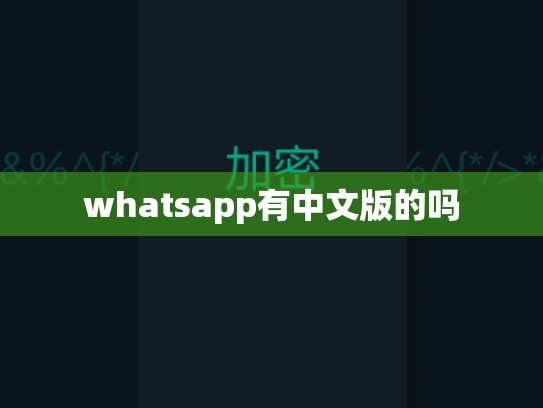 whatsapp有中文版的吗