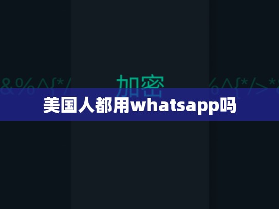 美国人都用whatsapp吗