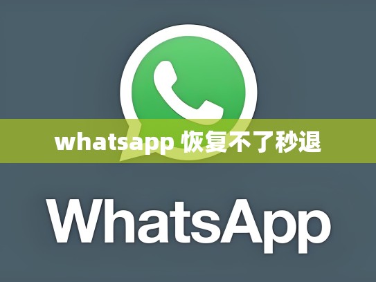 whatsapp 恢复不了秒退