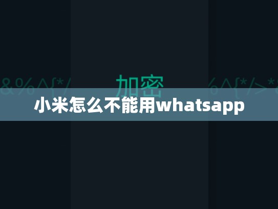 小米怎么不能用whatsapp