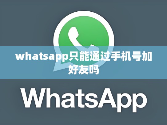 whatsapp只能通过手机号加好友吗
